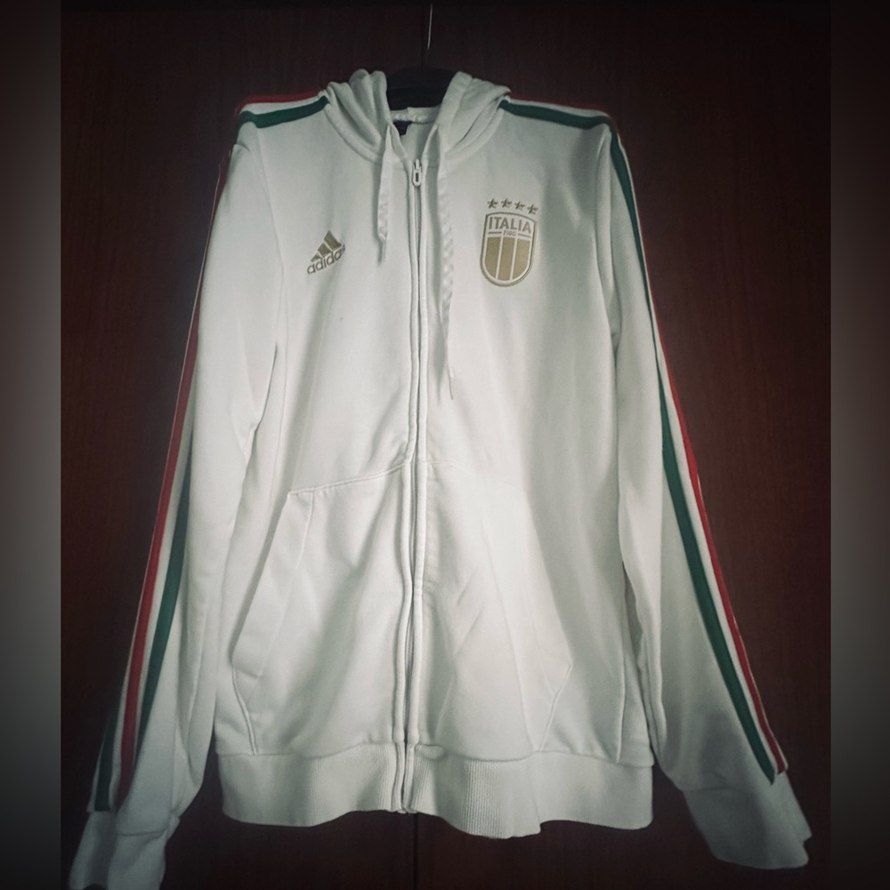 Adidas Italy Men’s full -zip White hoodie - Picture 3 of 15
